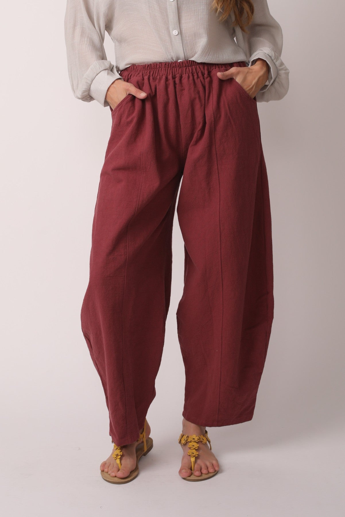 Japanese Zen Cotton Linen Palazzo Pants | Zen