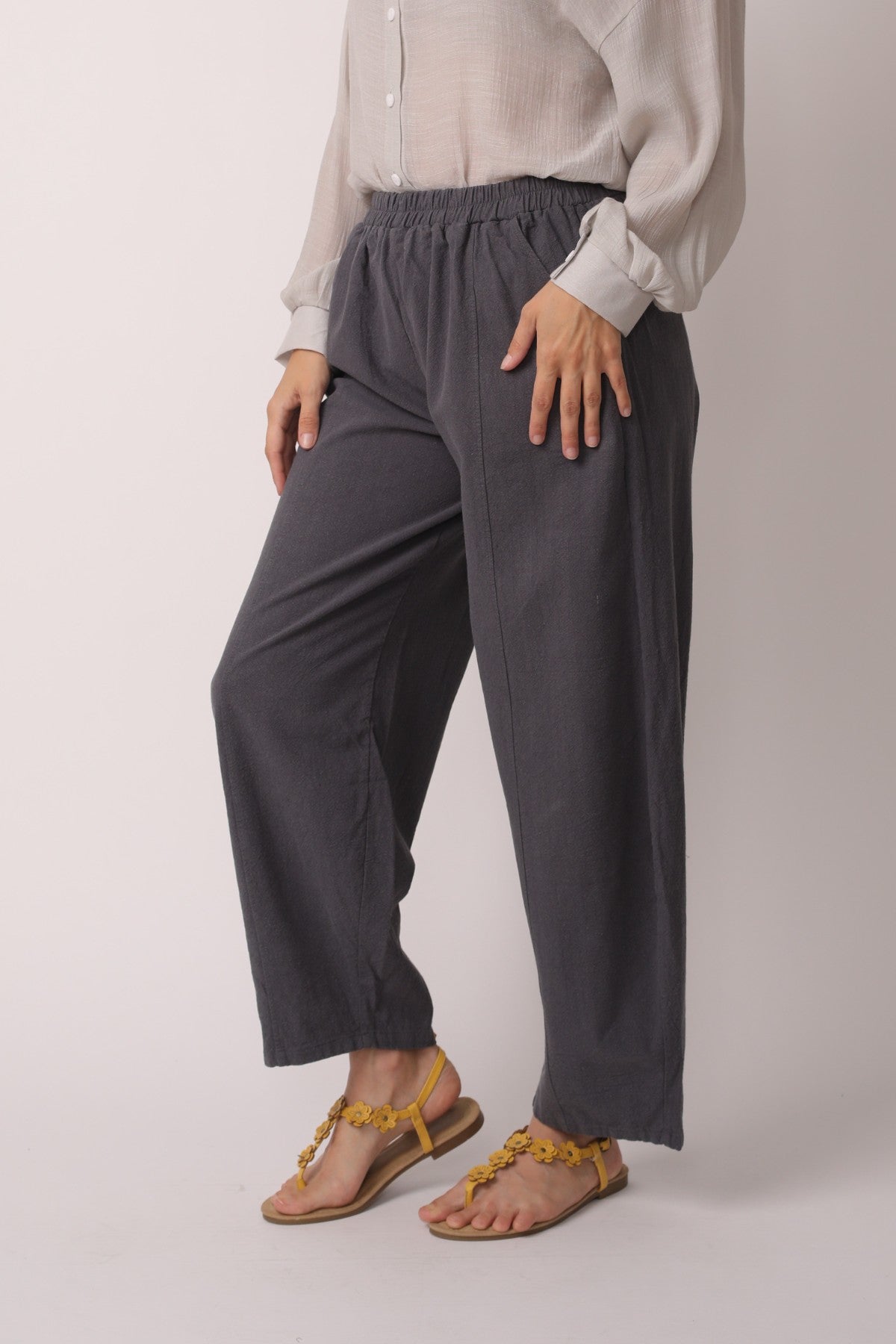 Japanese Zen Cotton Linen Palazzo Pants | Zen
