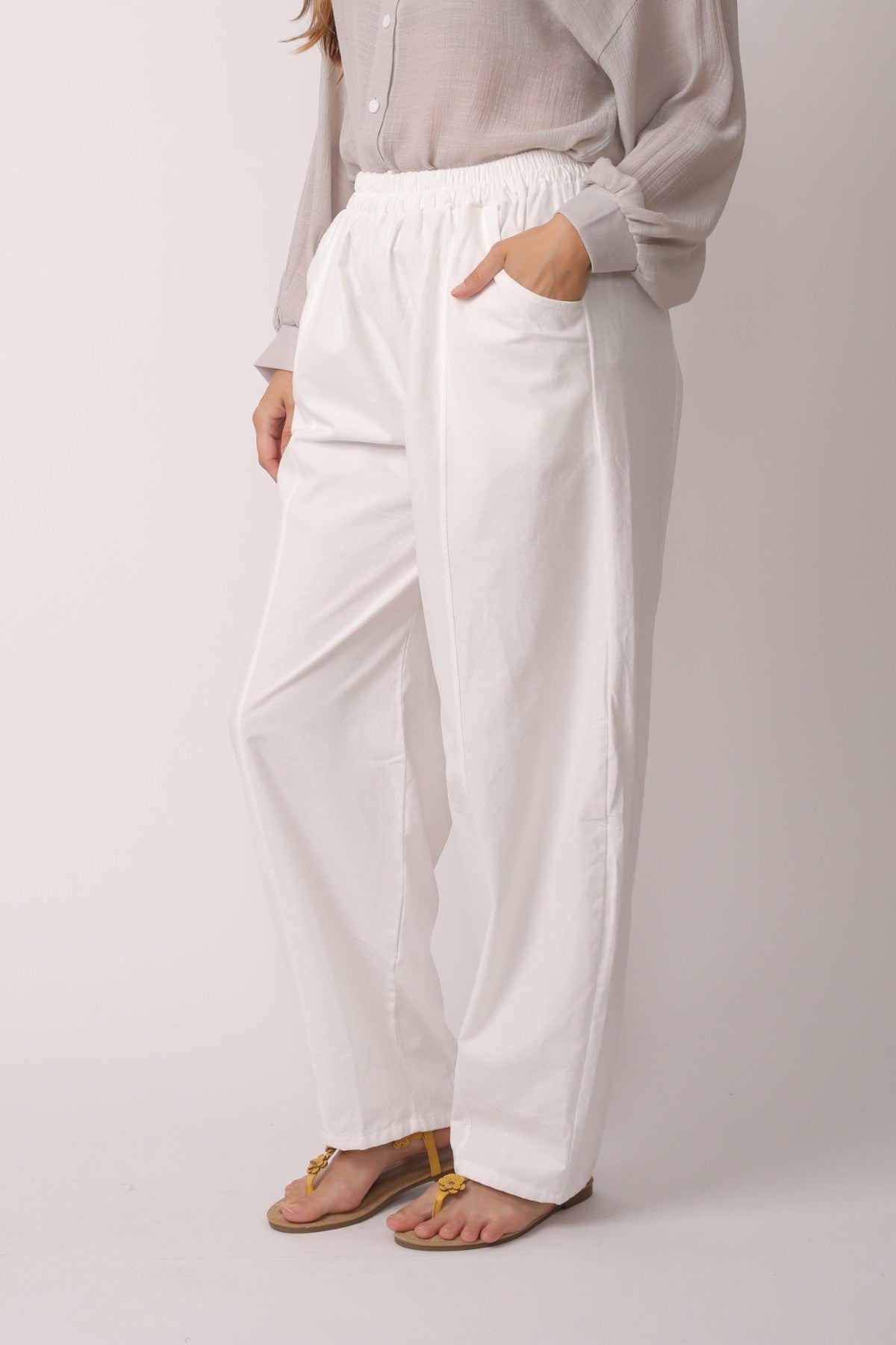 Japanese Zen Cotton Linen Palazzo Pants | Zen