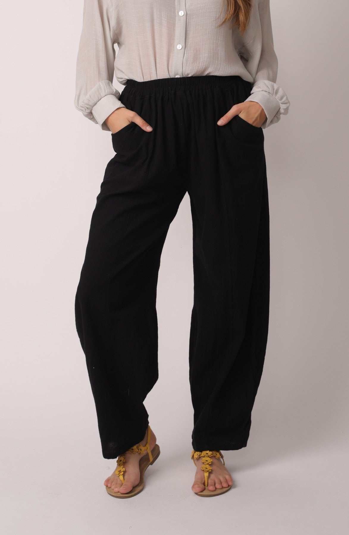 Japanese Zen Cotton Linen Palazzo Pants | Zen