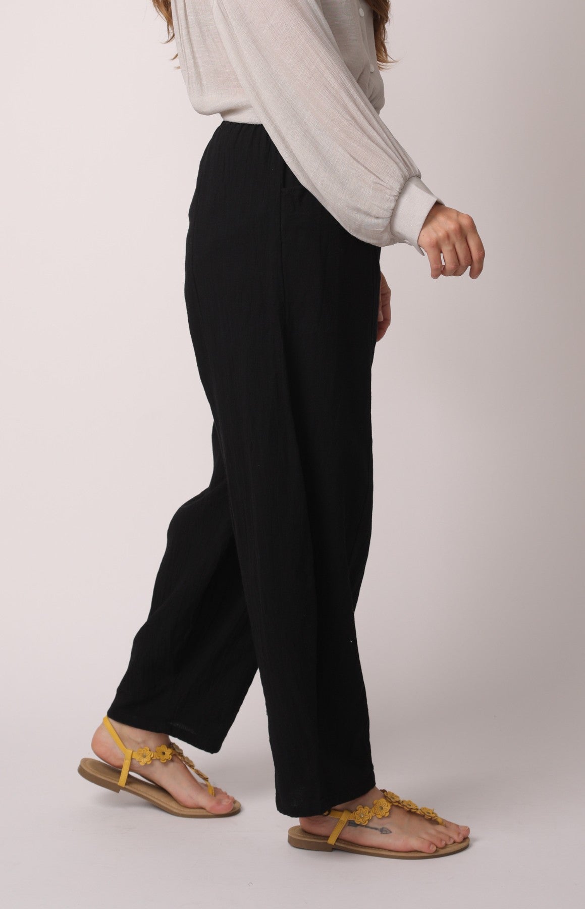 Japanese Zen Cotton Linen Palazzo Pants | Zen