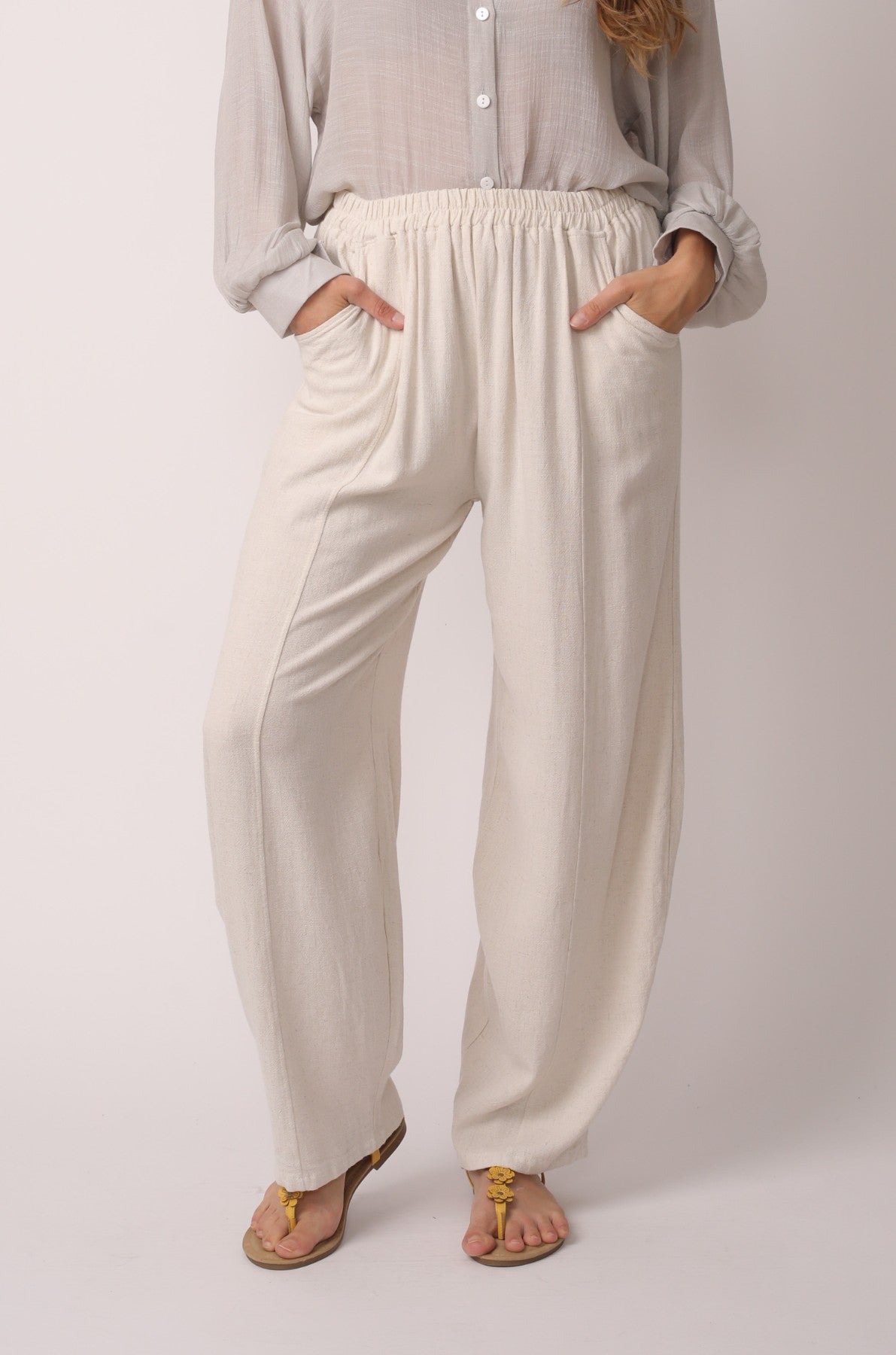 Japanese Zen Cotton Linen Palazzo Pants | Zen
