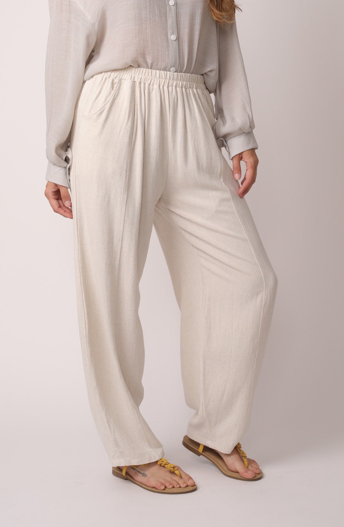 Japanese Zen Cotton Linen Palazzo Pants | Zen