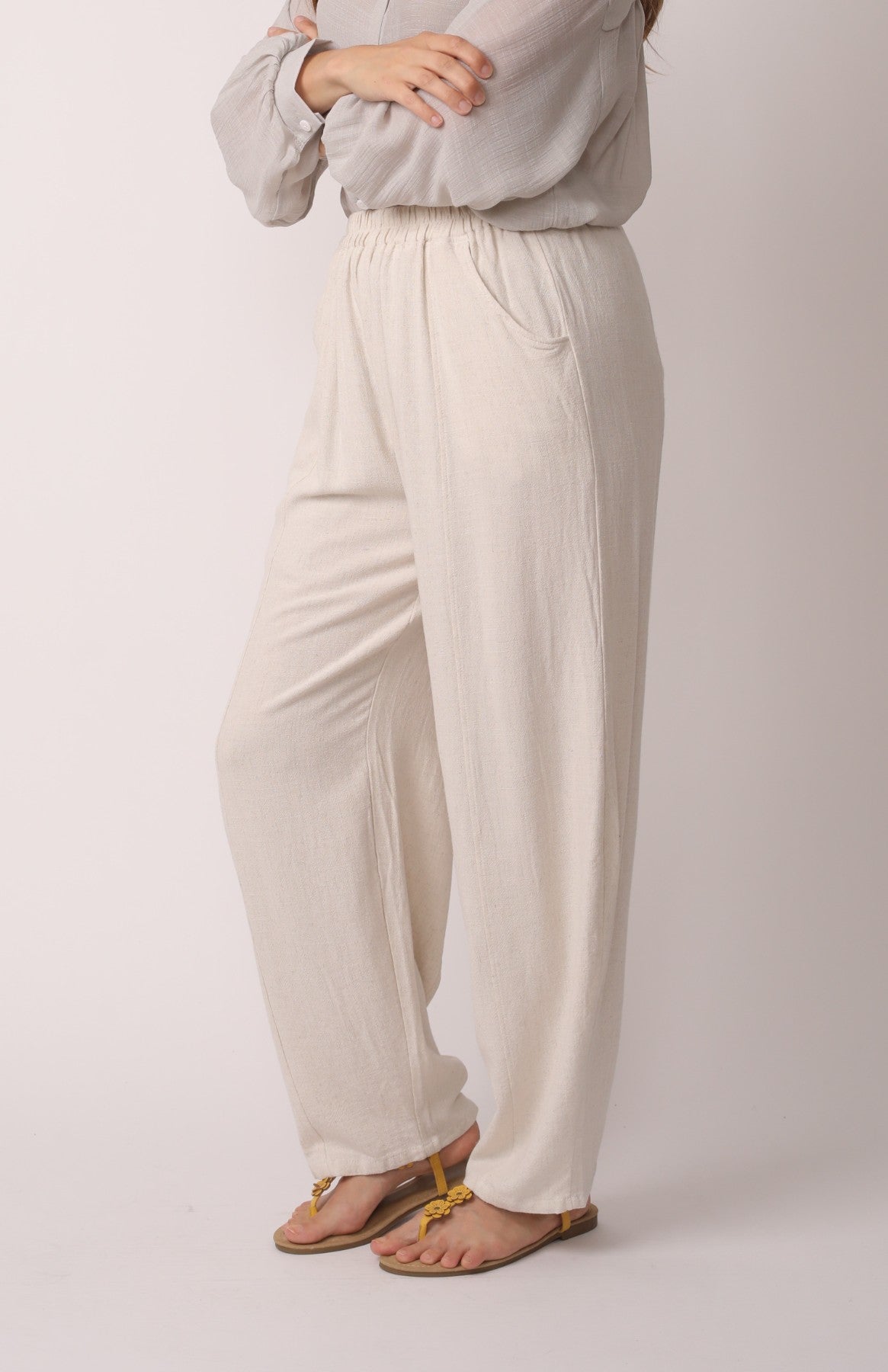 Japanese Zen Cotton Linen Palazzo Pants | Zen