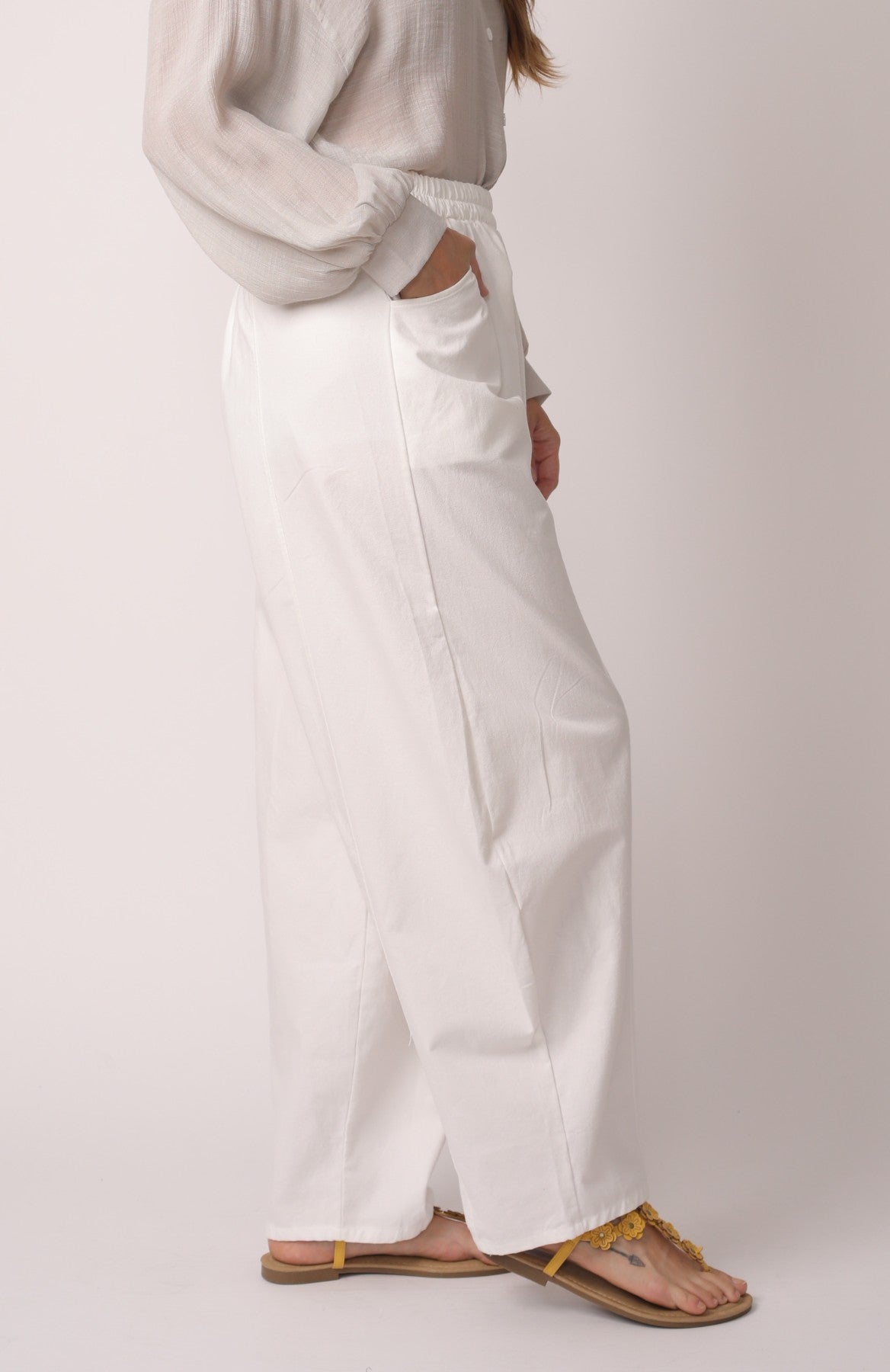 Japanese Zen Cotton Linen Palazzo Pants | Zen