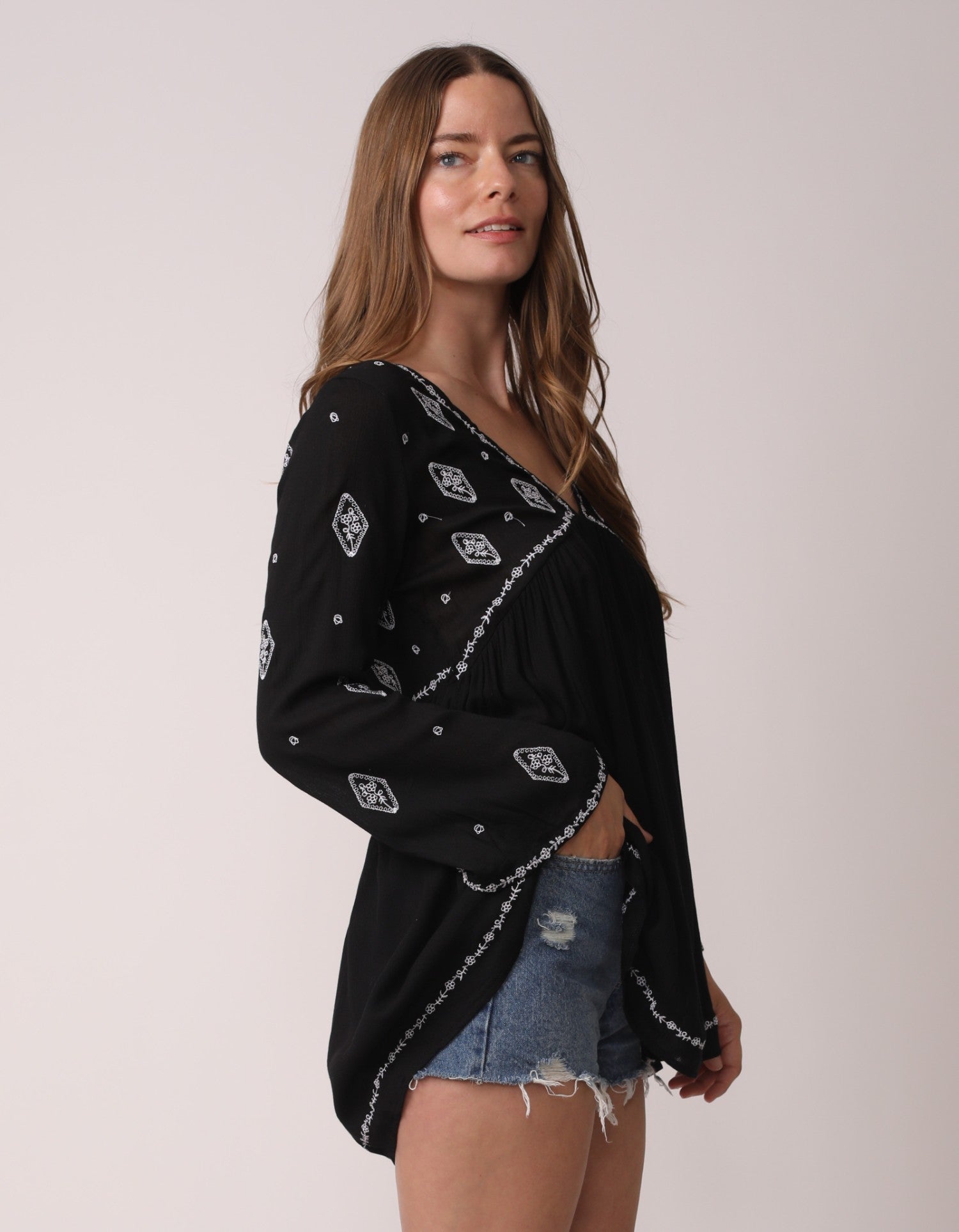 Elegant Diamond Print Blouse for Women
