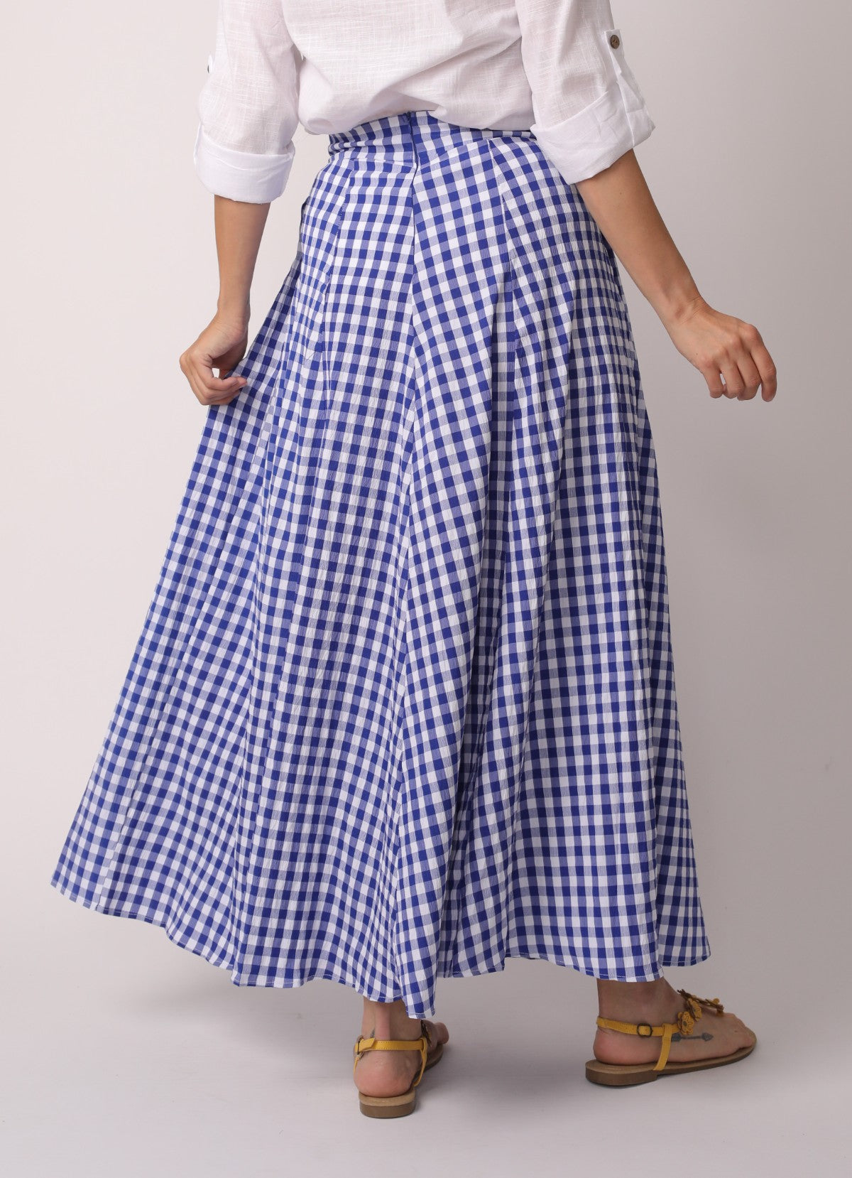Crystal Elegant Plaid Maxi Skirt