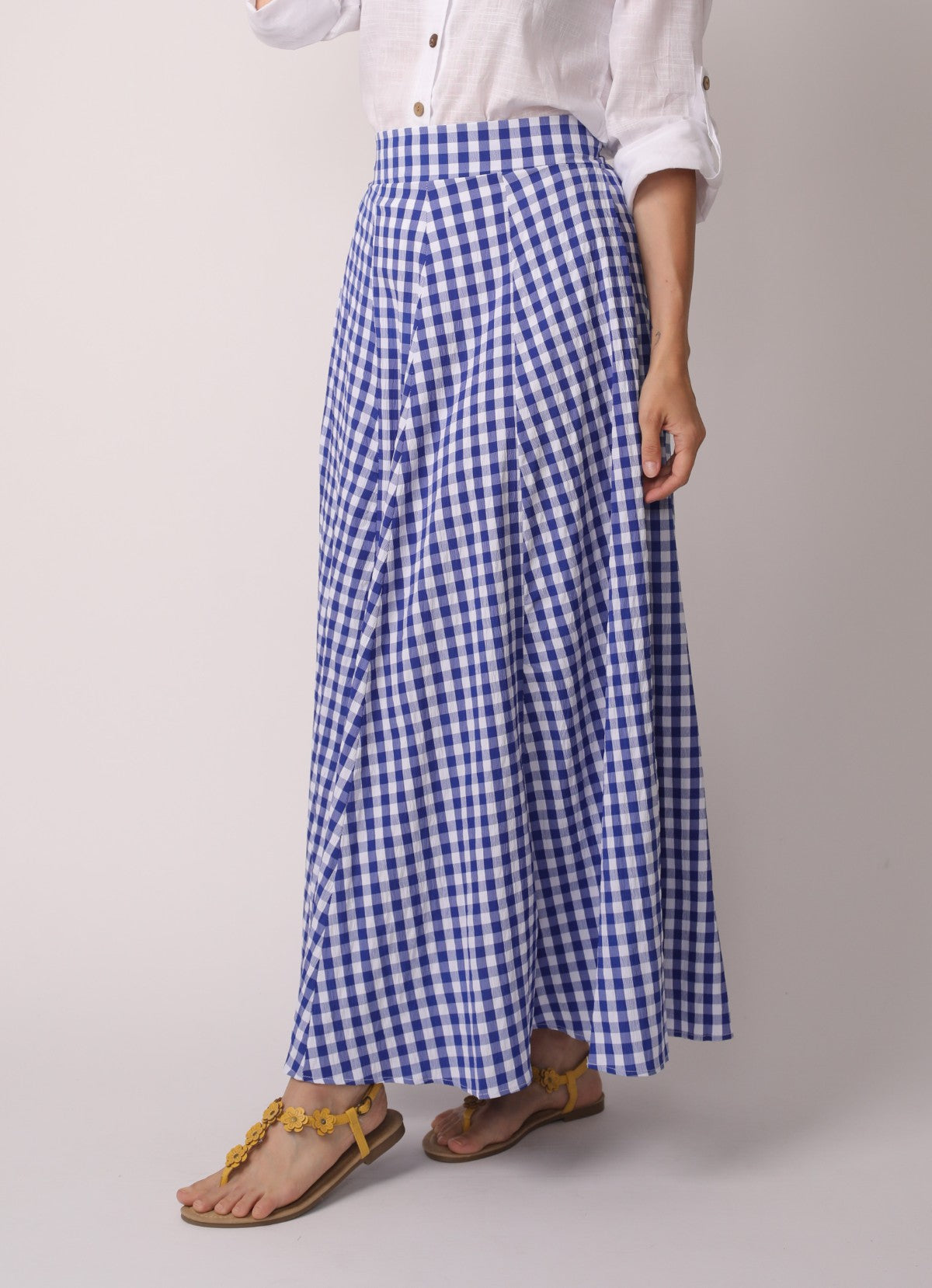 Crystal Elegant Plaid Maxi Skirt
