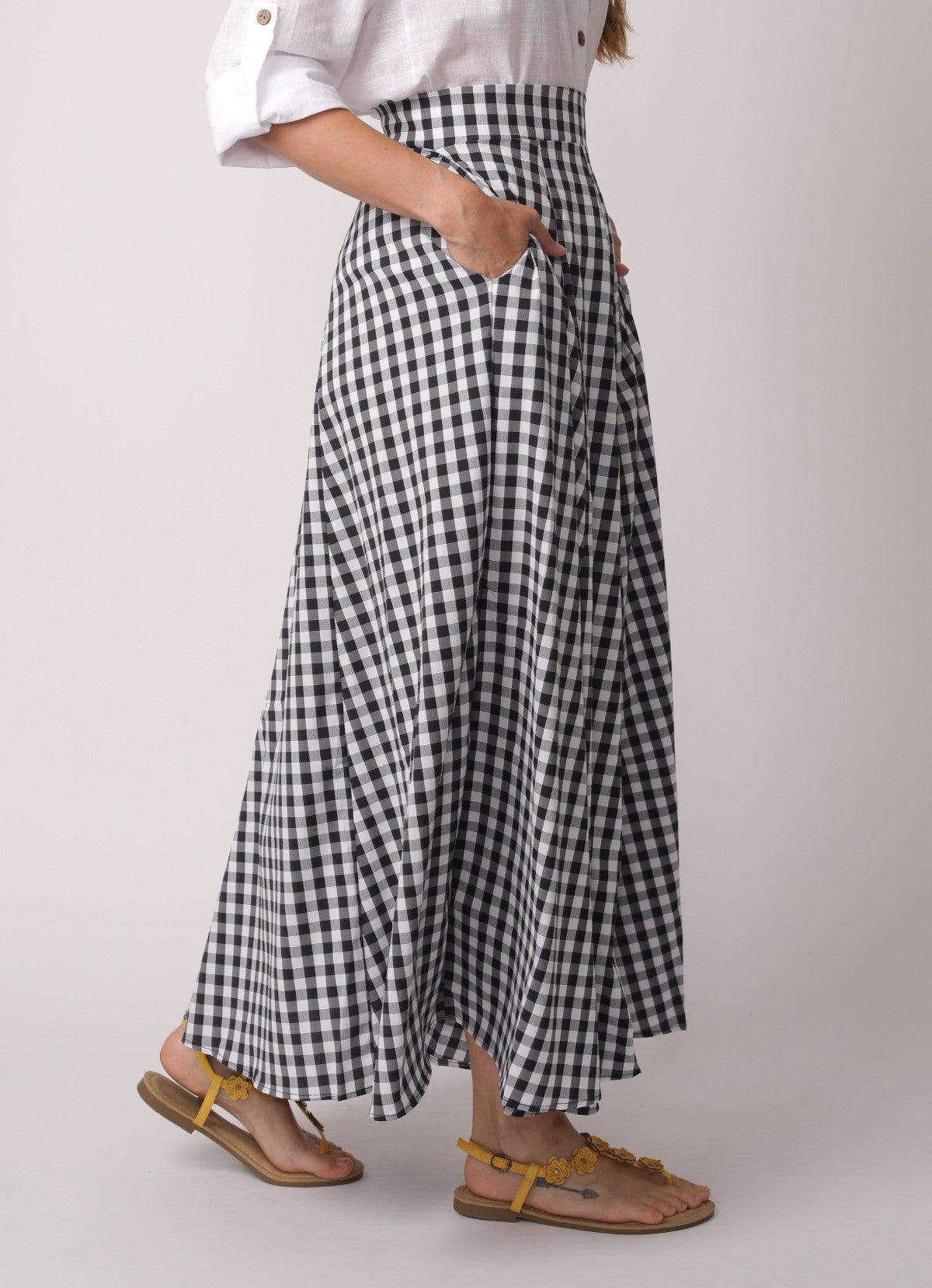 Crystal Elegant Plaid Maxi Skirt