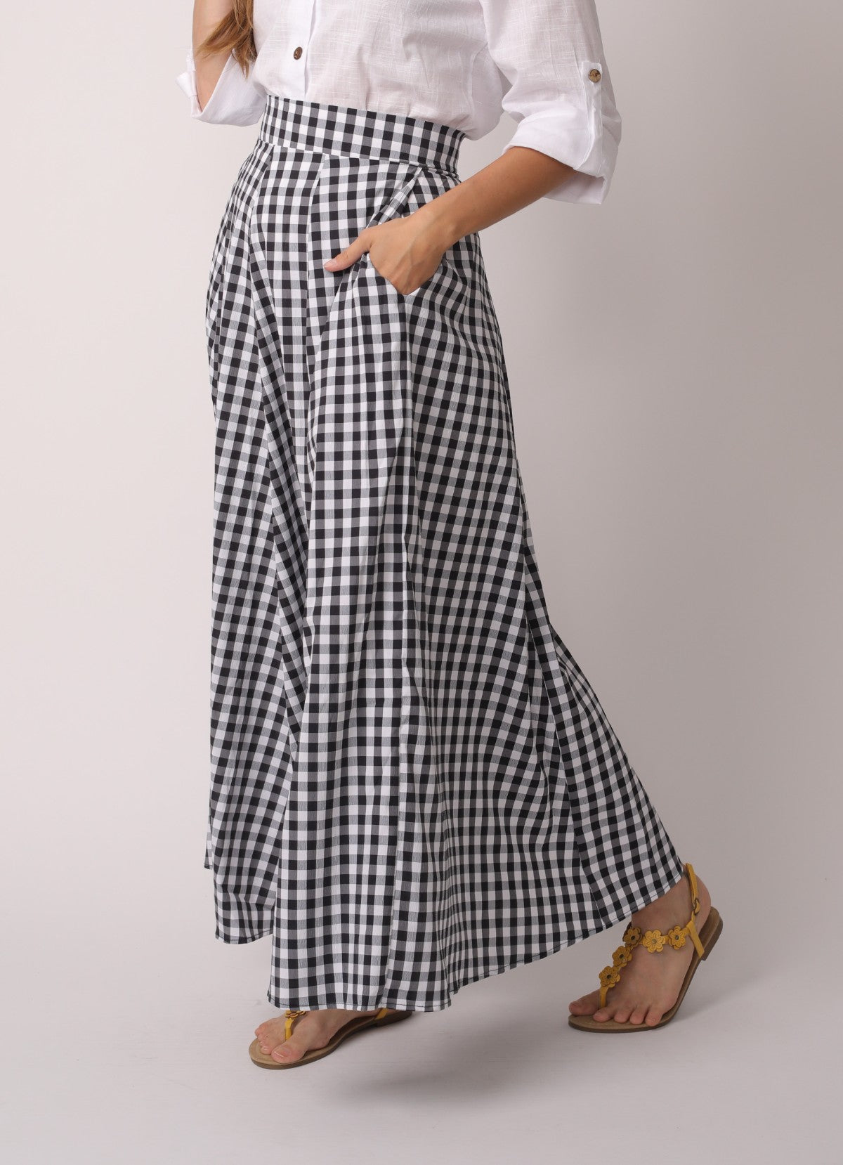 Crystal Elegant Plaid Maxi Skirt