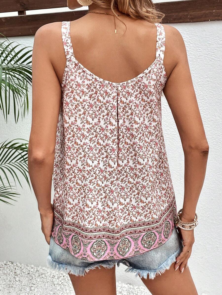 Amber Bloom Sleeveless Floral Top