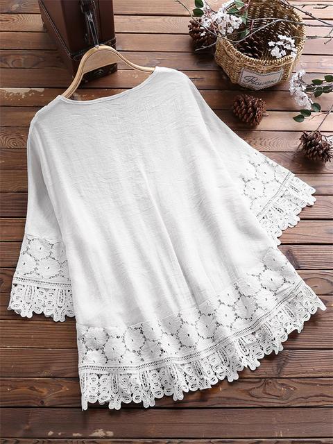 Floral Echo Embroidered V-Neck Top