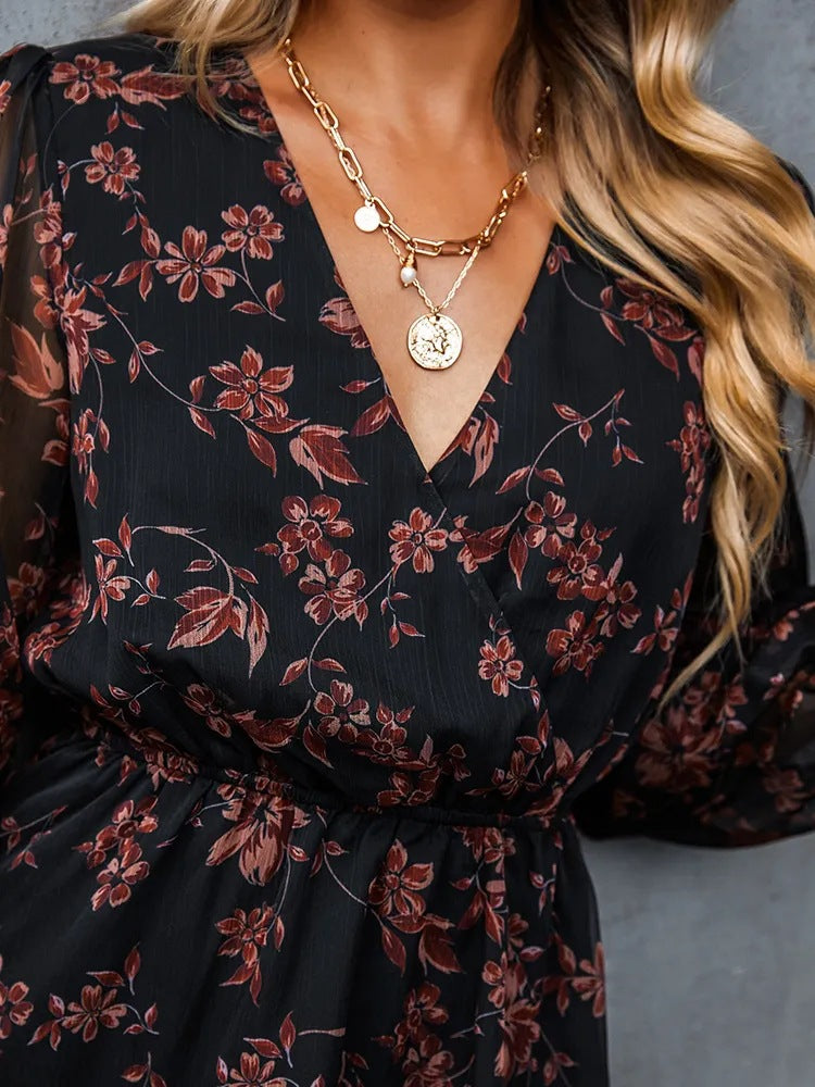 Orchid Grace Floral Midi Dress