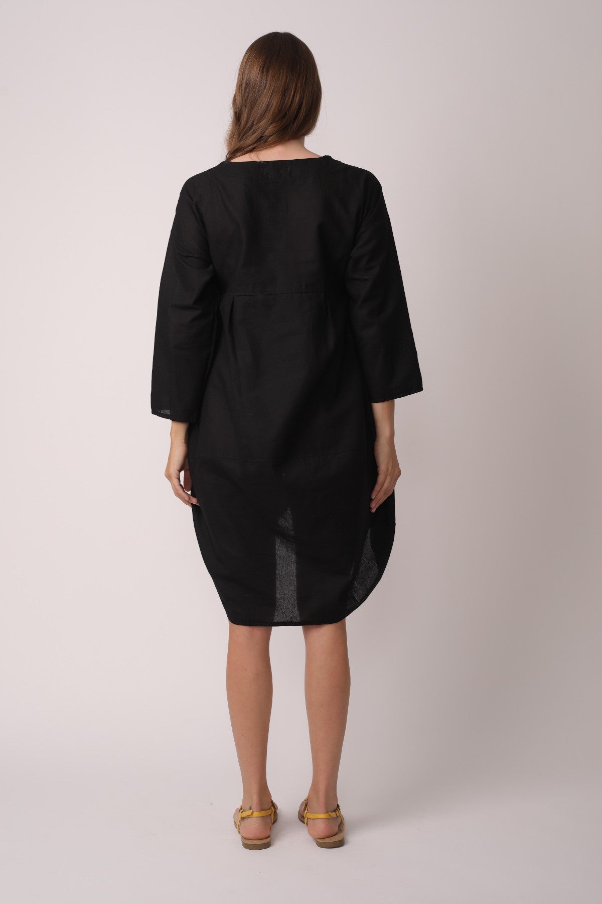 Plus Size Crew Neck Asymmetric Split Tunic