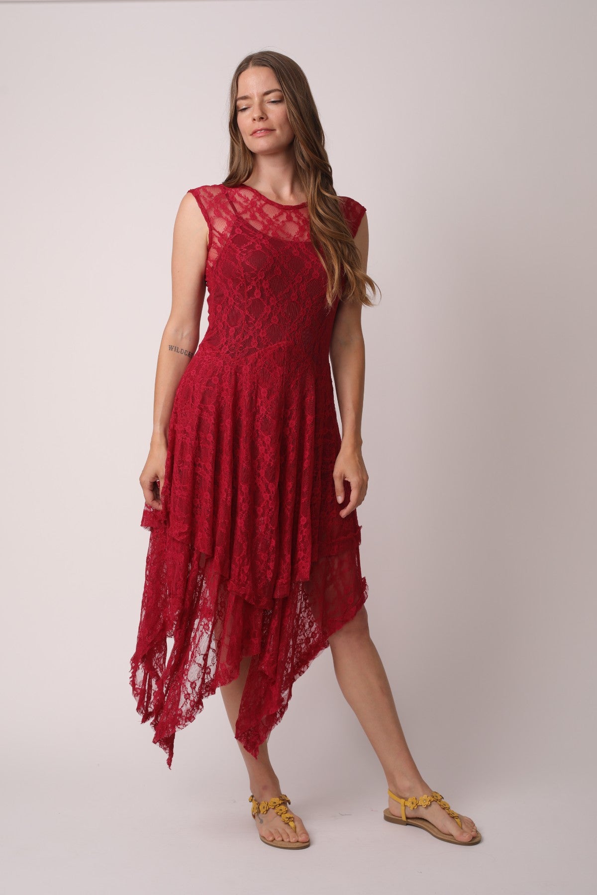 Layered Irregular Lace Bohemian Dress