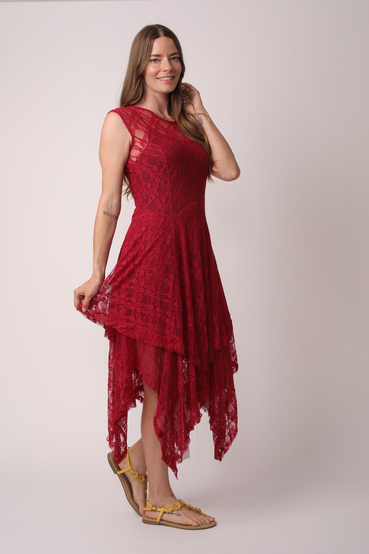 Layered Irregular Lace Bohemian Dress