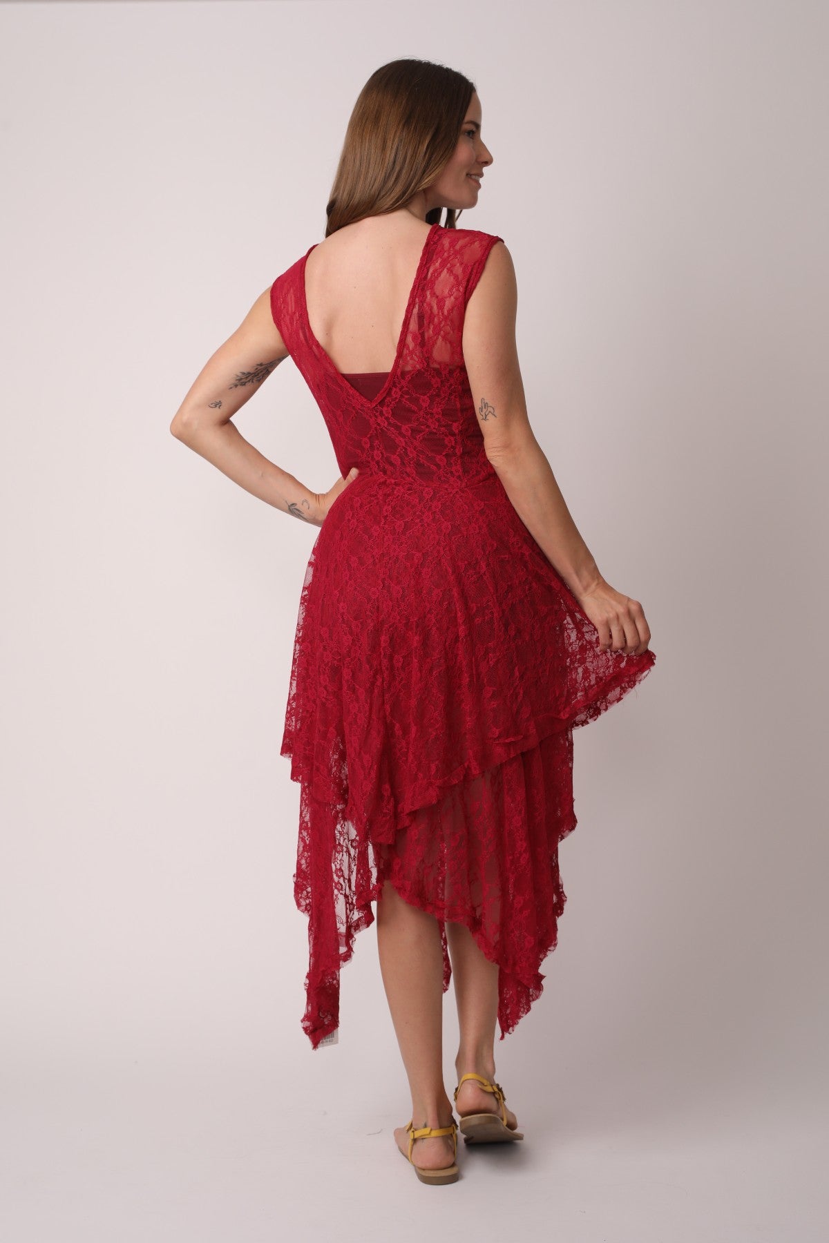 Layered Irregular Lace Bohemian Dress