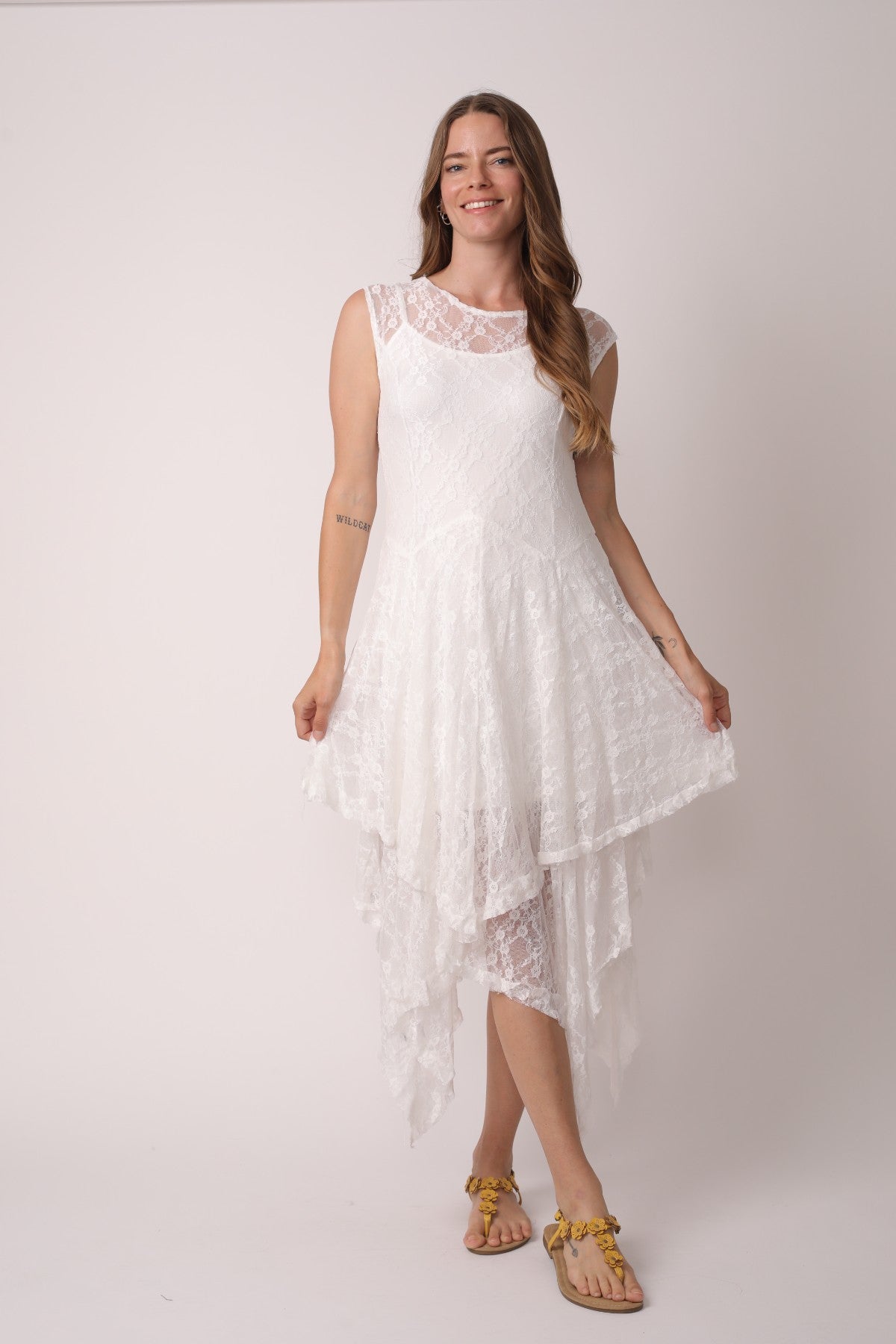 Layered Irregular Lace Bohemian Dress
