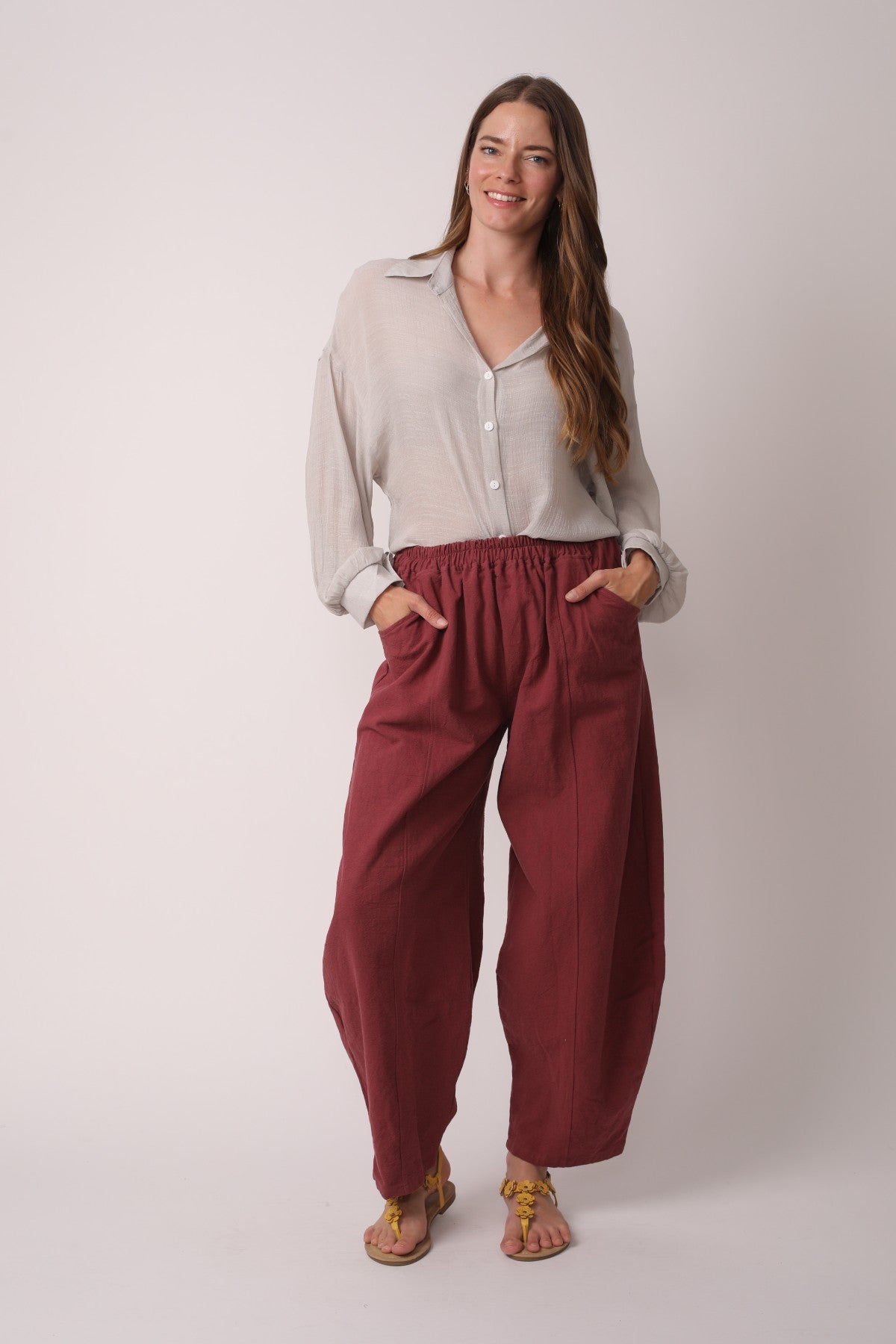 Japanese Zen Cotton Linen Palazzo Pants | Zen