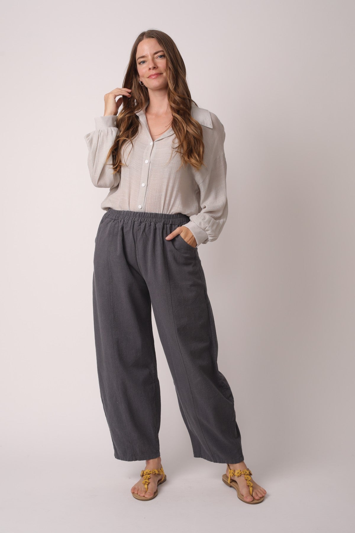 Japanese Zen Cotton Linen Palazzo Pants | Zen