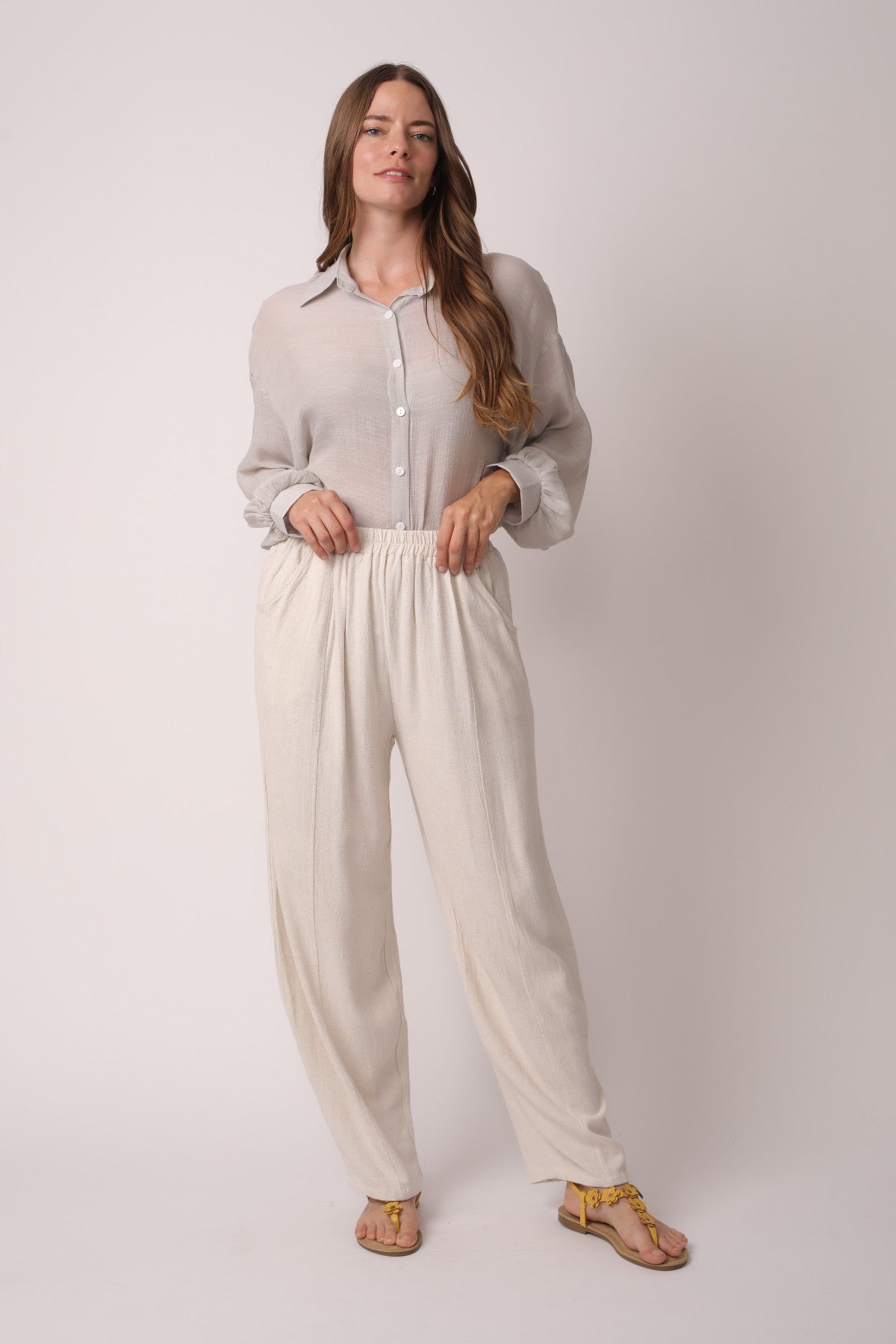 Japanese Zen Cotton Linen Palazzo Pants | Zen