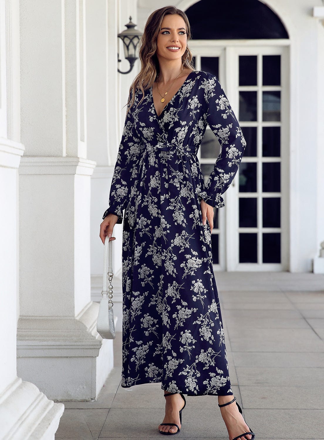 Buddhatrends Aurora Elegance Floral Maxi Dress