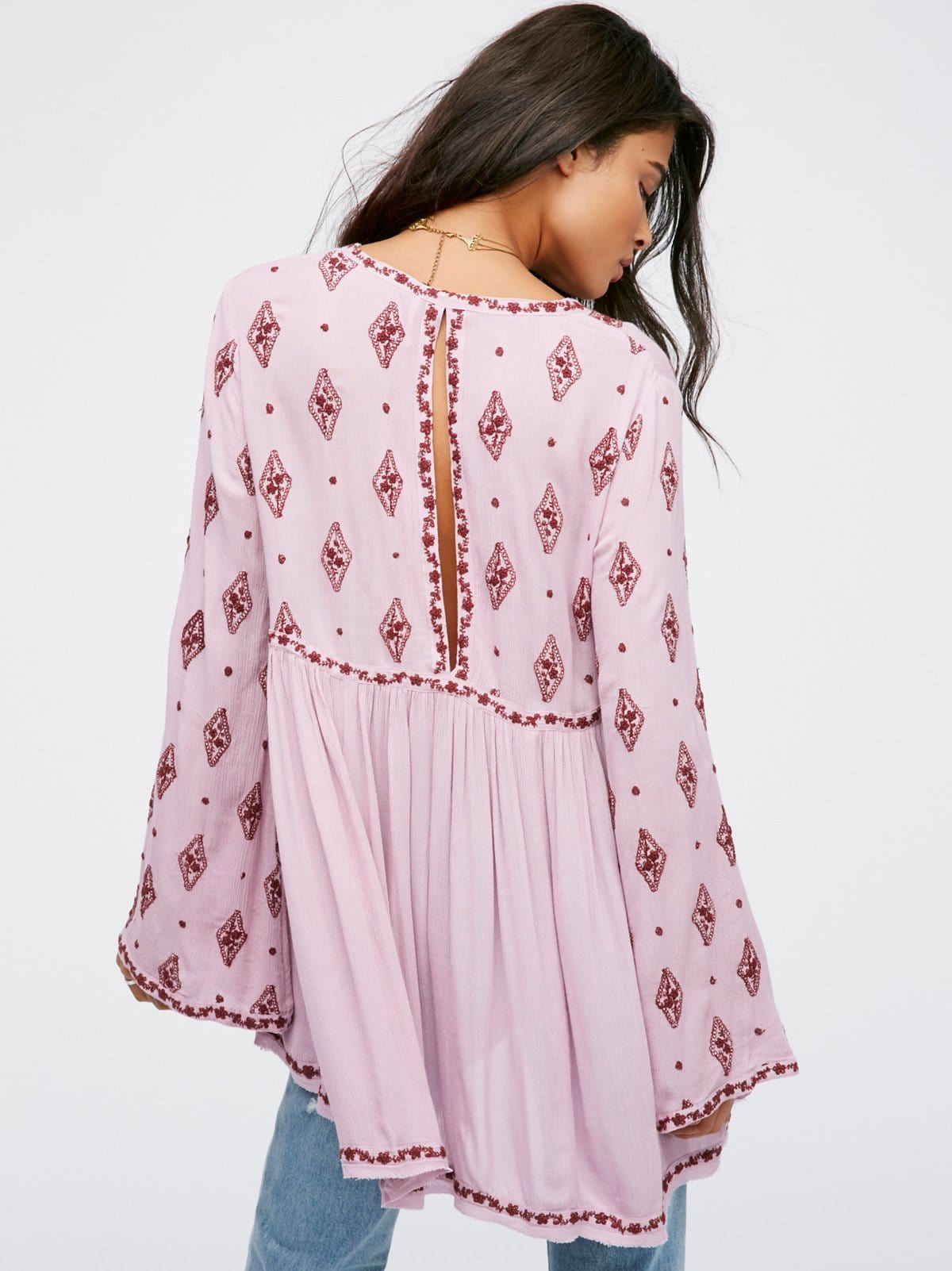 Buddhatrends Elegant Diamond Print Blouse for Women