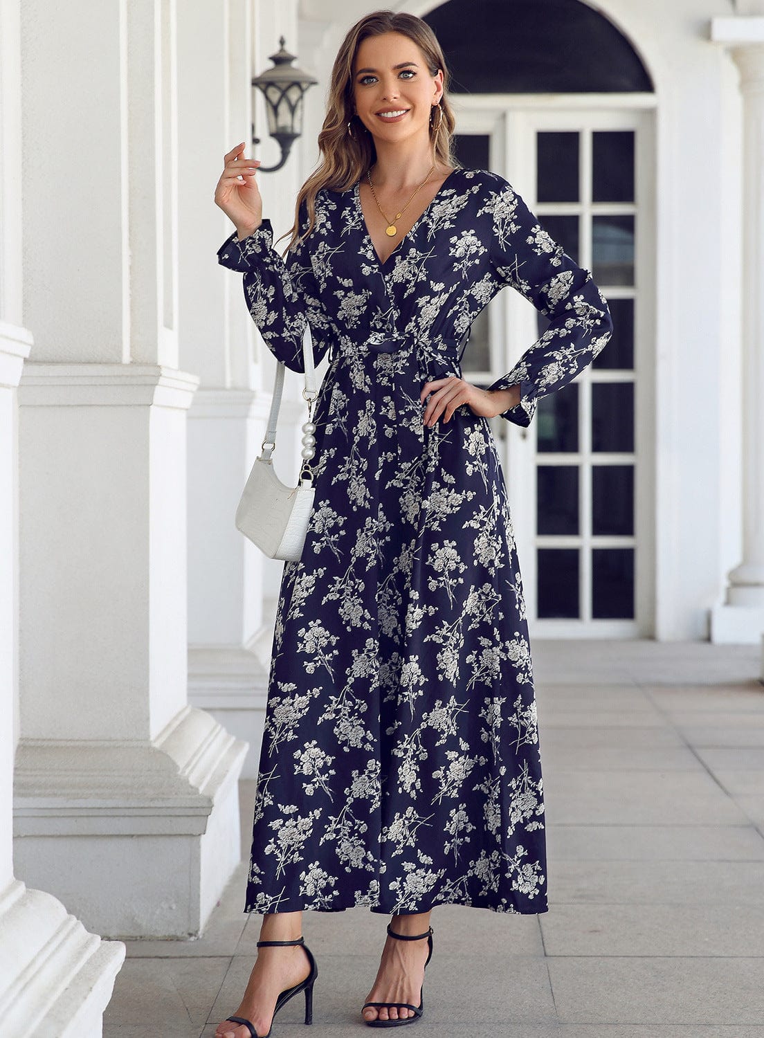 Buddhatrends S Aurora Elegance Floral Maxi Dress