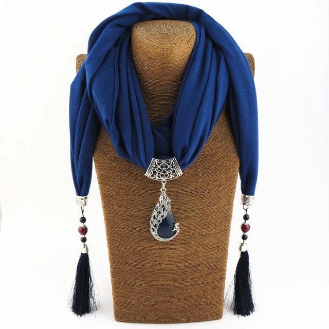 Buddha Trends Beaded Scarf Necklace With Tassels