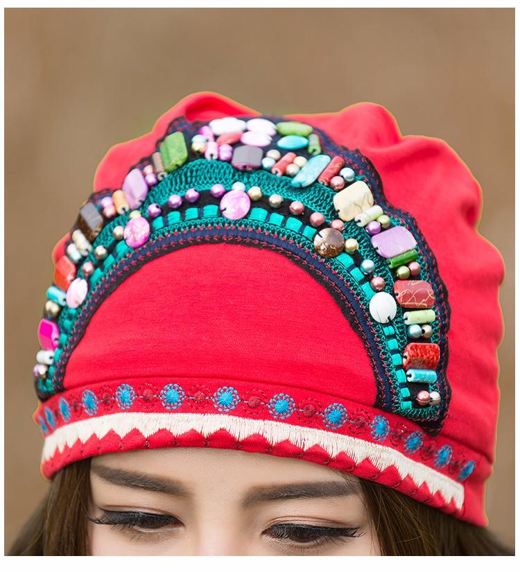 Buddha Trends Beanie Hats Embroidered Beaded Hippie Hats