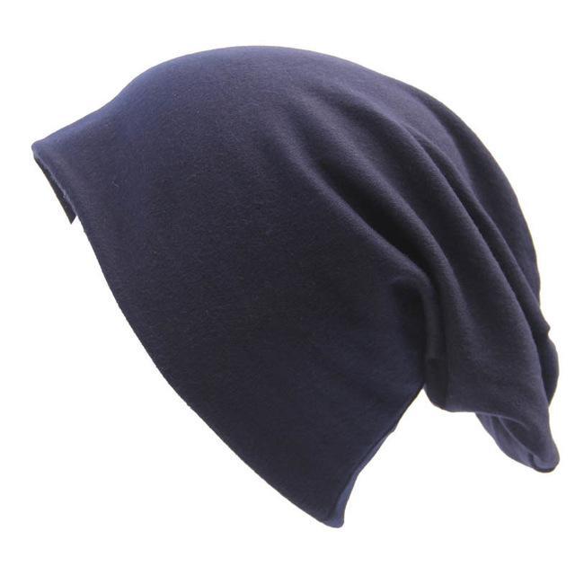 Buddha Trends Beanie Hats Navy Slouch Fit Casual Beanie