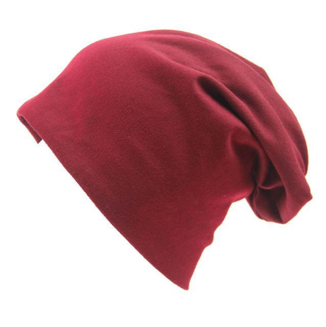 Buddha Trends Beanie Hats Red wine Slouch Fit Casual Beanie