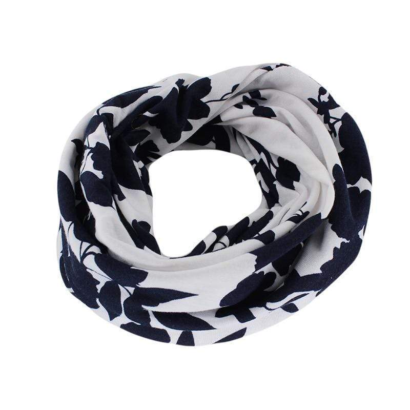 Buddha Trends Beanie Hats White & Blue Floral Beanie Hat