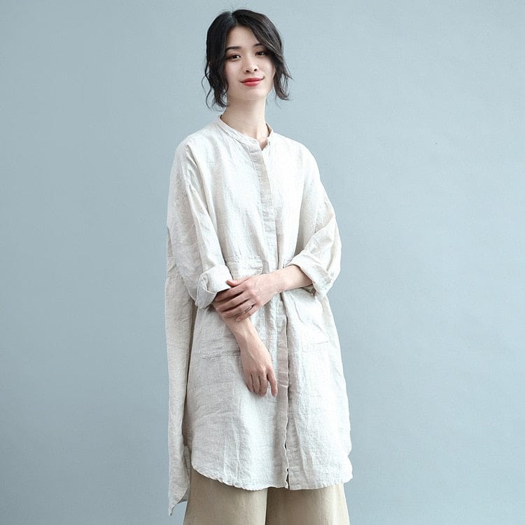 Buddha Trends Beige / One Size Minimalist Oversized Blouse