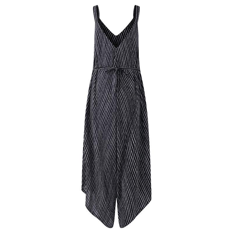 Buddha Trends Black and White Striped Palazzo Overall