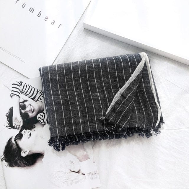 Buddha Trends Black Thin Cotton Shawls