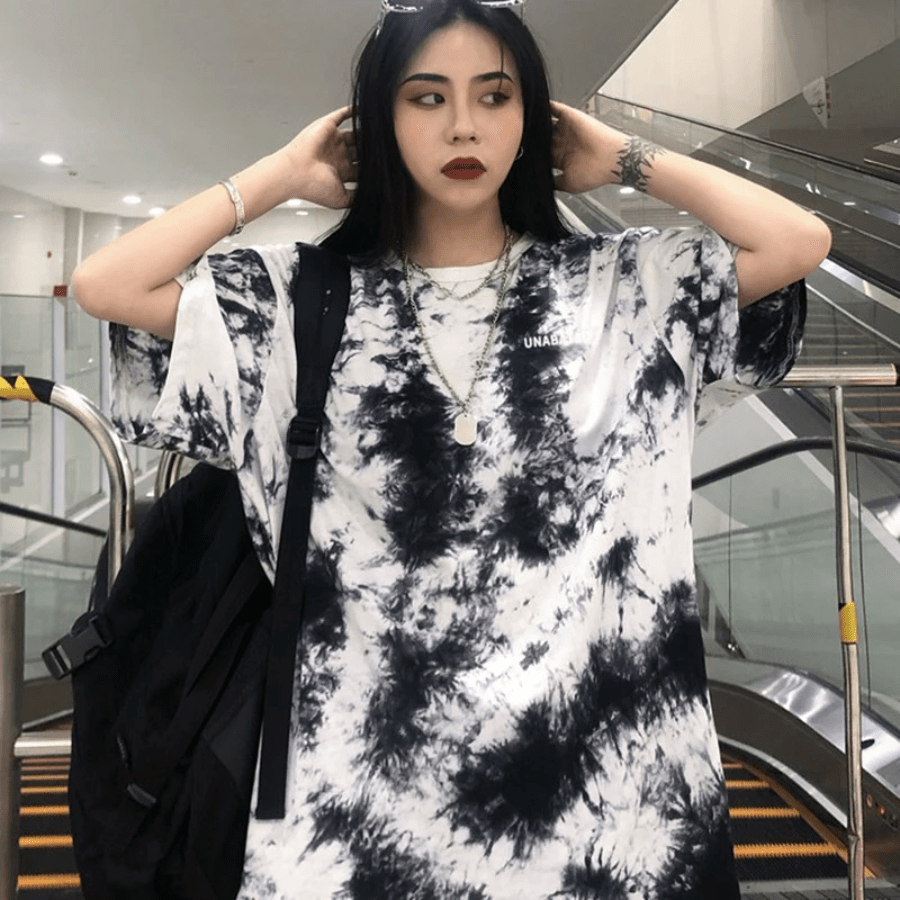 Tee shirt oversize tie and dye hot sale