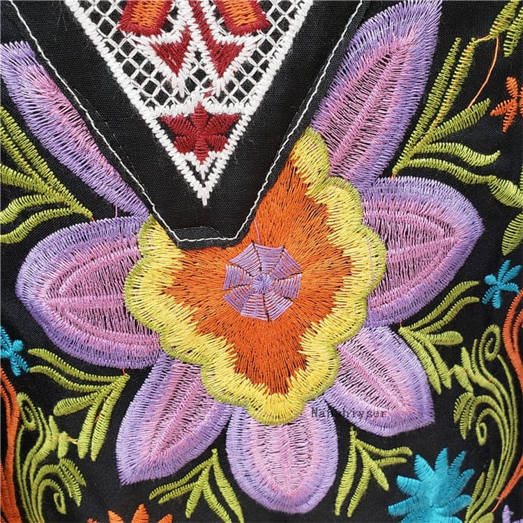 Buddha Trends Boho Handmade Embroidered Denim Jacket