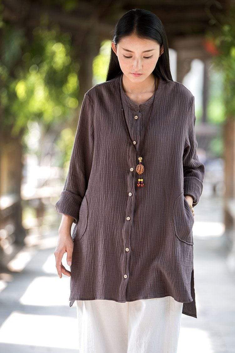 Button up Cotton and Linen Shirt | Zen