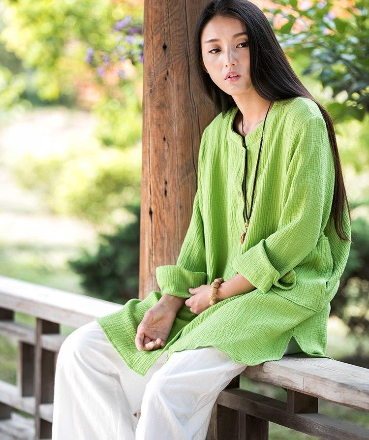 Buddha Trends Button up Cotton and Linen Shirt | Zen