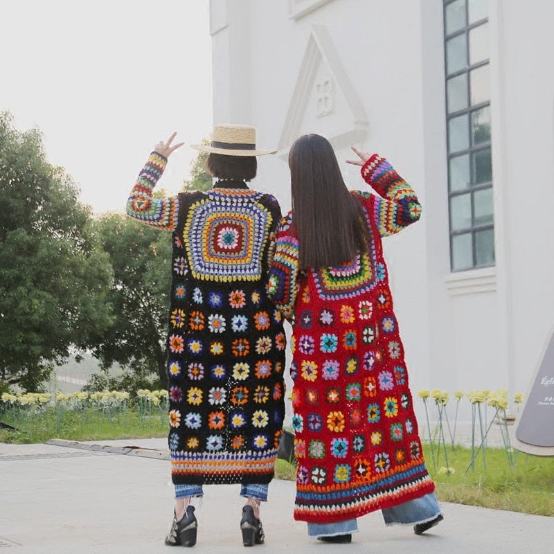 Buddha Trends Cardigans 100% Wool Handmade Hippie Cardigan