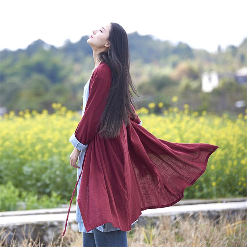 Zen Cotton Linen Long Cardigan | Zen