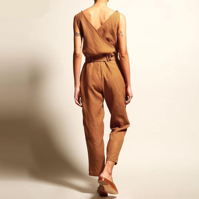 Buddha Trends Casual Chic V Neck Sleeveless Overall
