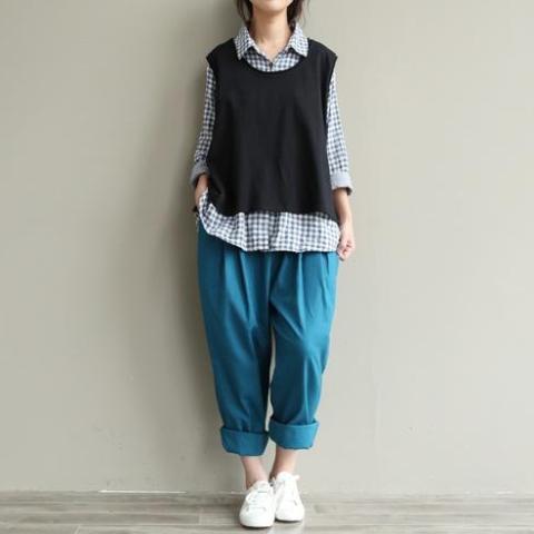 Buddha Trends Casual Literary Roll-up Trousers | Zen