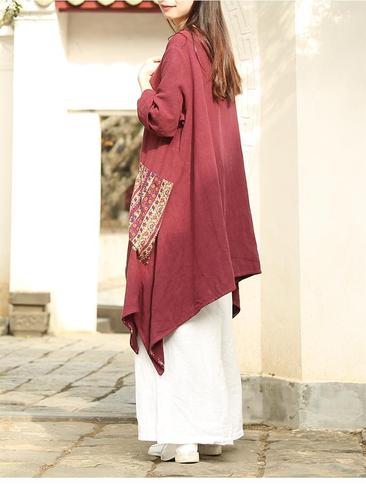 Buddha Trends Chinese Style Draped Linen Shirt | Zen