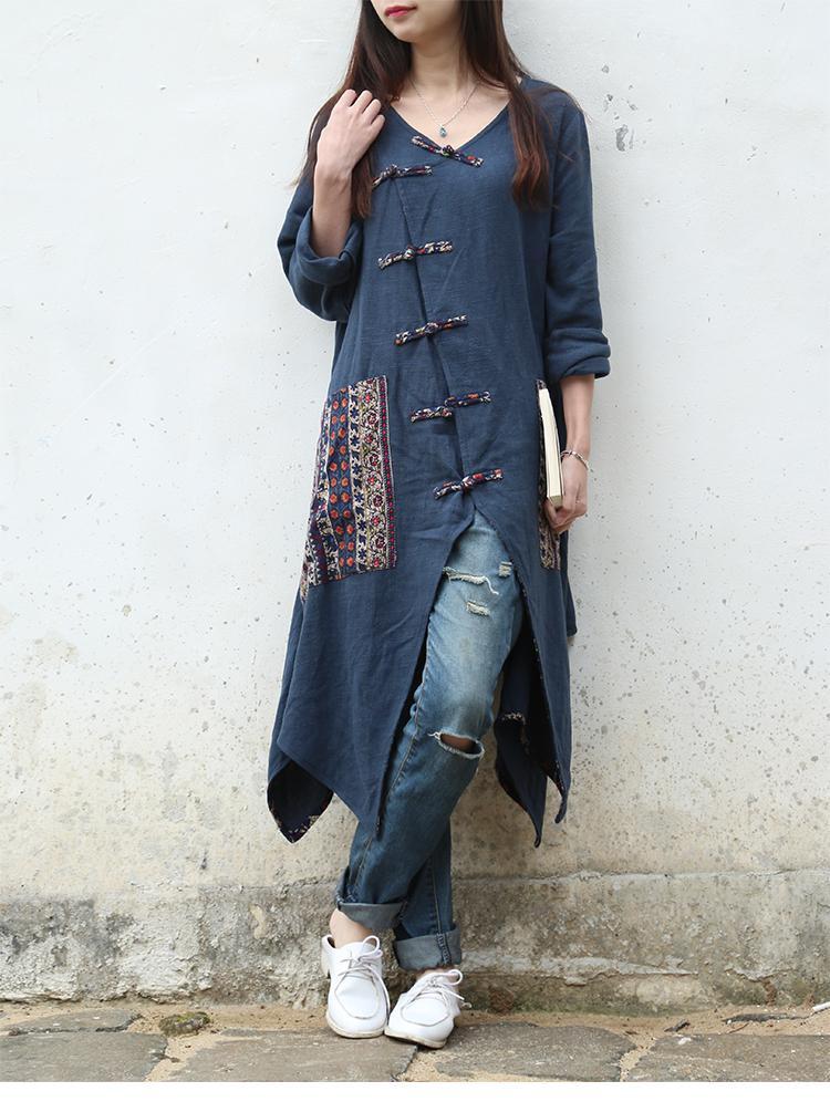 Buddha Trends Chinese Style Draped Linen Shirt | Zen