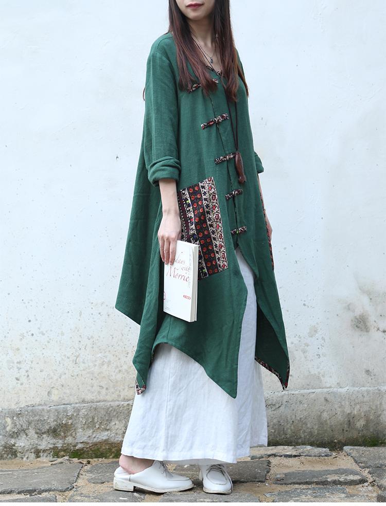 Buddha Trends Chinese Style Draped Linen Shirt | Zen