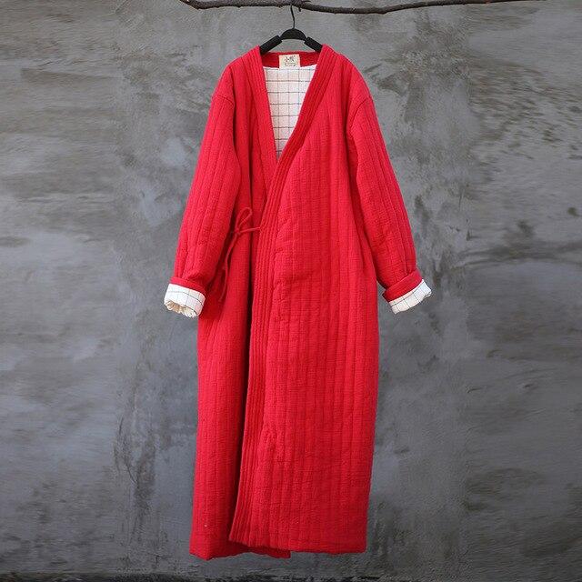 Buddha Trends Cotton Linen Ankle Length Trench Coat