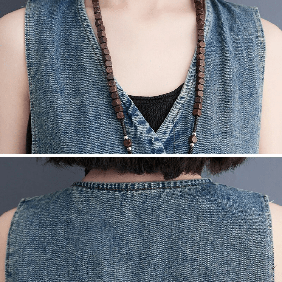 Buddha Trends denim overall dress Sunday Ready Denim Overall Dress