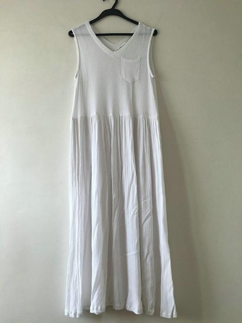 Buddha Trends Dress Empire Cotton and Linen Maxi Dress
